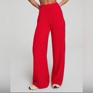 SPANX Wide-Leg High-Rise Pants in Bright Red